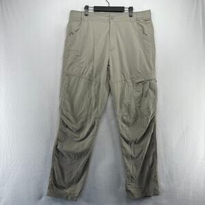 Simms Pants Mens XL Beige Tan Insect Shield Performance Zip Cargo Pocket Fishing